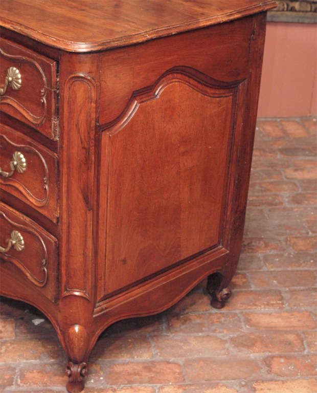 Bronze Fine Louis XV Period Walnut Commode with Period Hardware