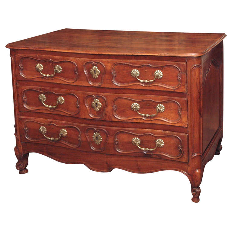 Fine Louis XV Period Walnut Commode with Period Hardware