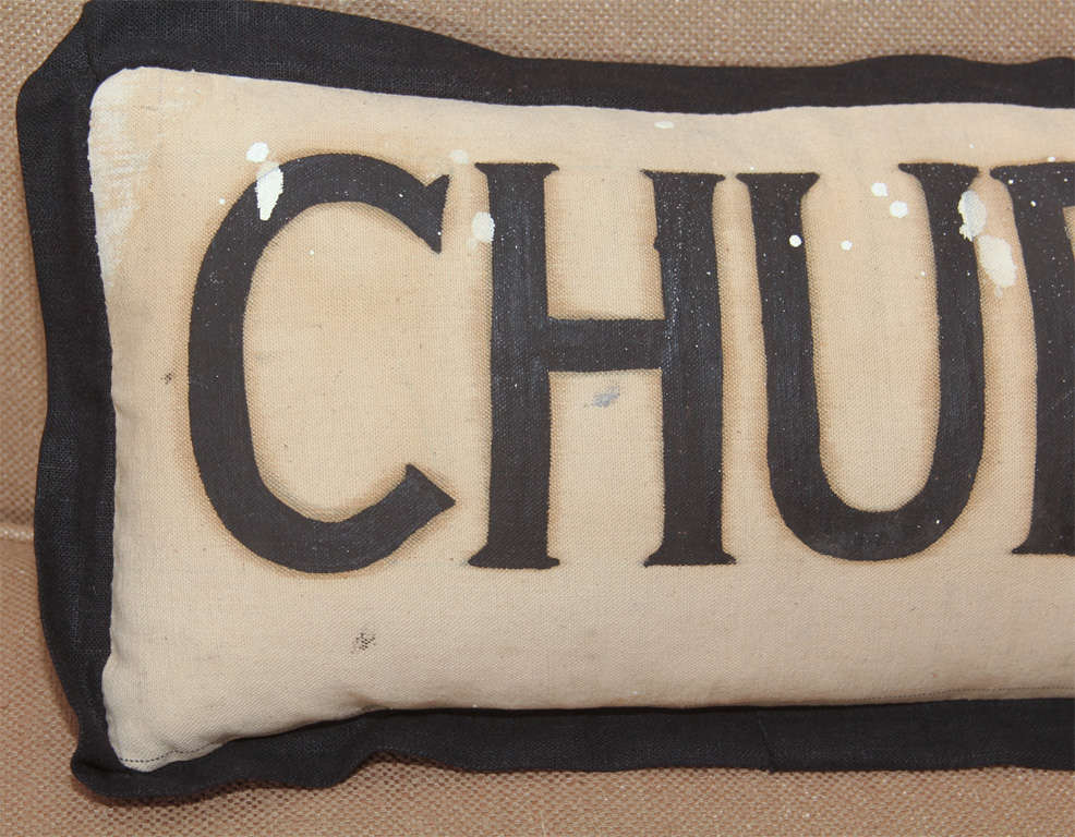 Américain Coussin personnalisé fabriqué à partir d'un bannière d'église des années 1930 en vente