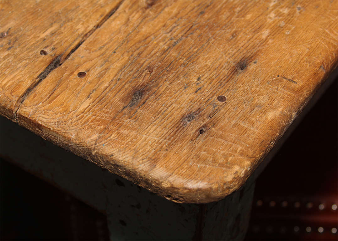 Wood old paint farm table