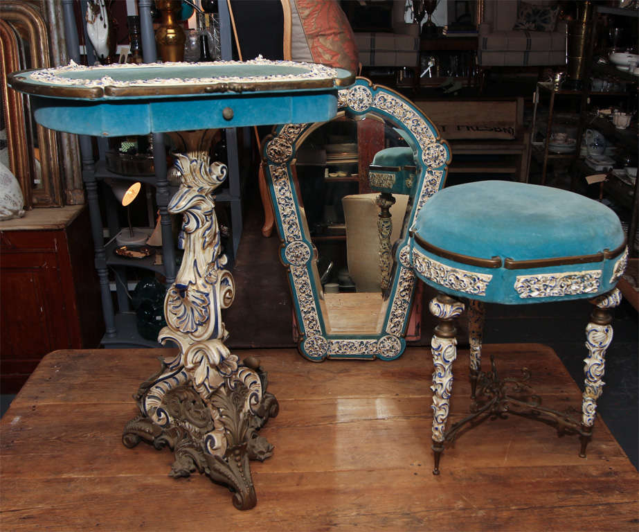 great together as intended, or each used alone as side table, and mirror    *stool is sold.  table and mirror can be sold together or as individual pieces.