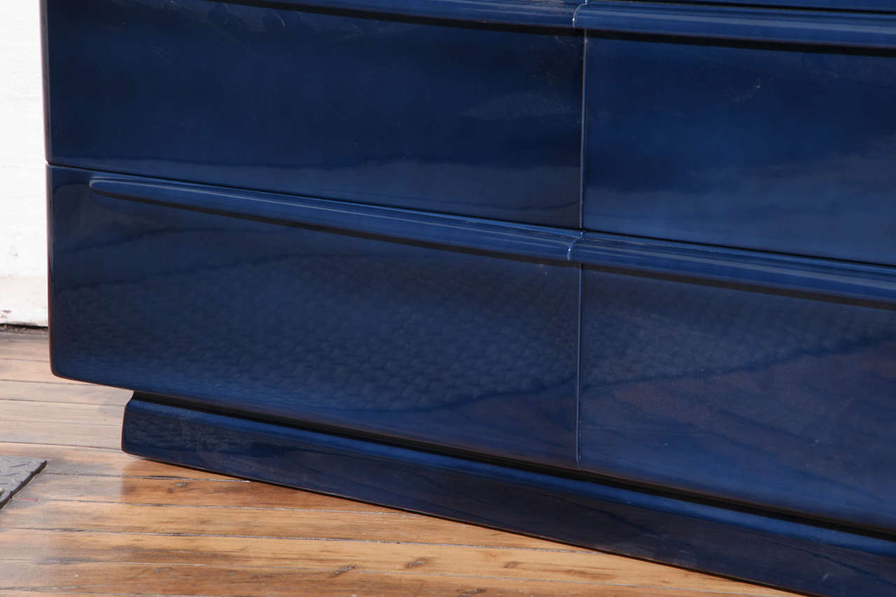 Sideboard or Chest of Drawers Lacquered in Midnight Blue by Heywood-Wakefield 1