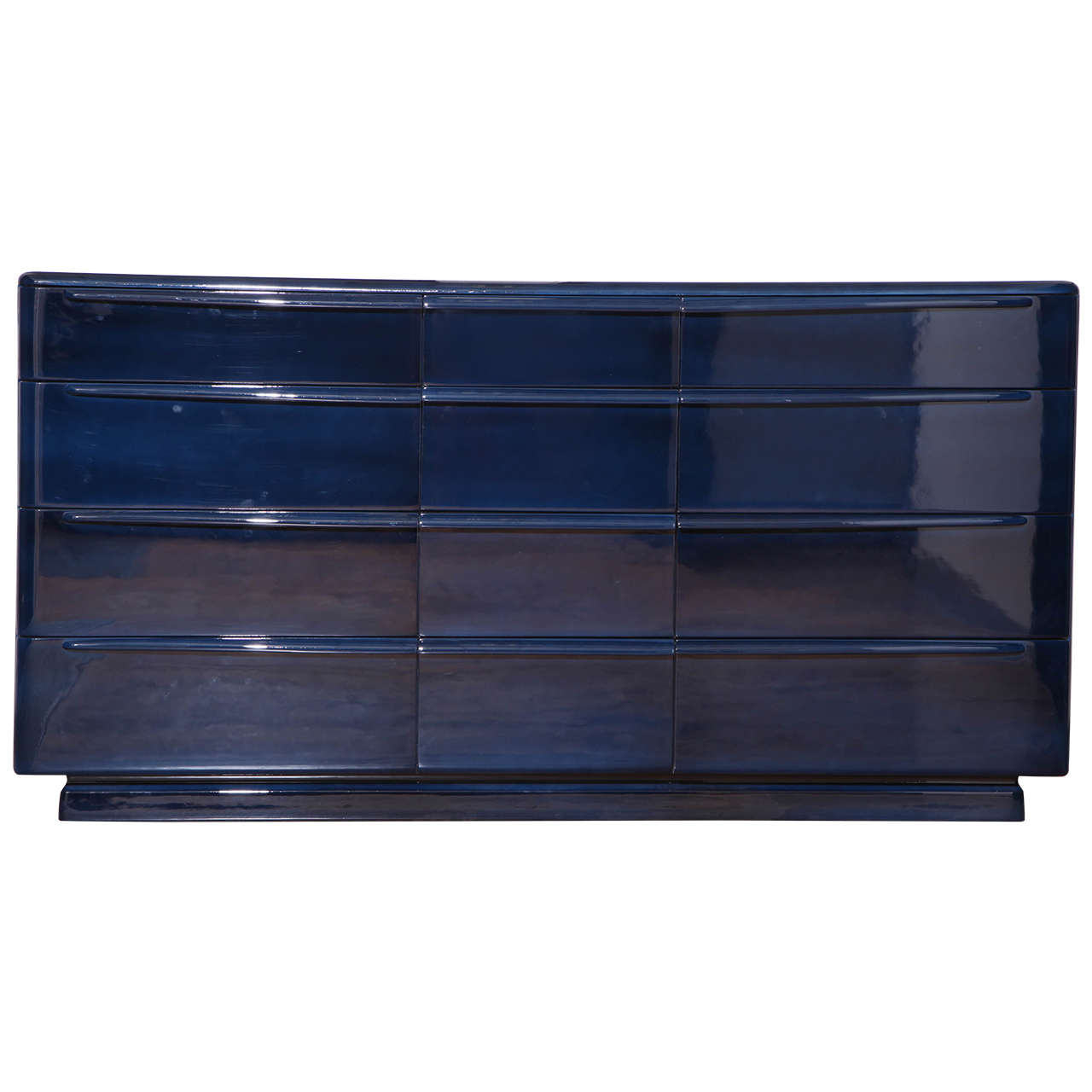 Sideboard or Chest of Drawers Lacquered in Midnight Blue by Heywood-Wakefield