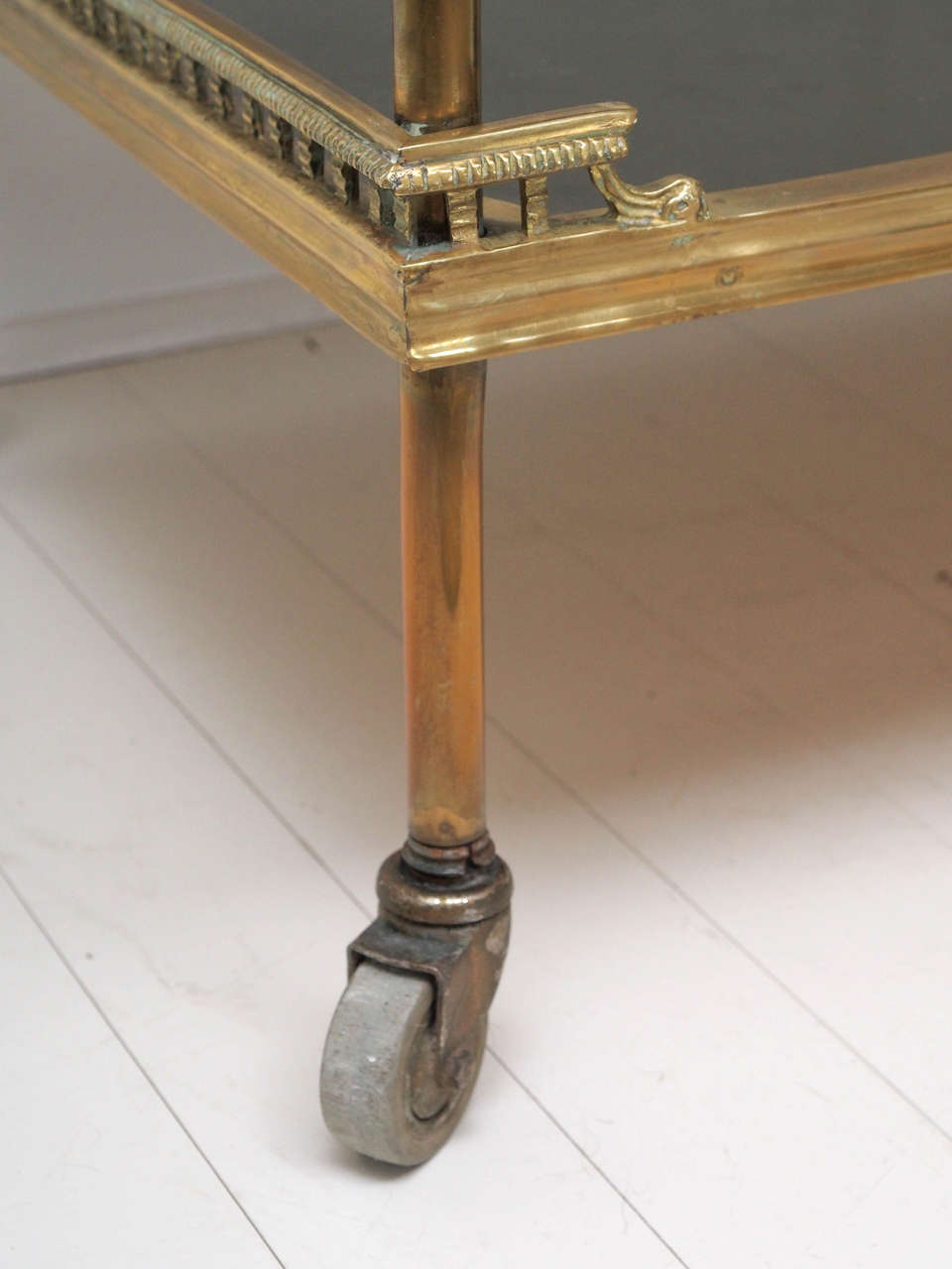 vintage brass bar cart