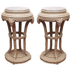 Pair of Louis XVI Style Painted Fishbowl Stands