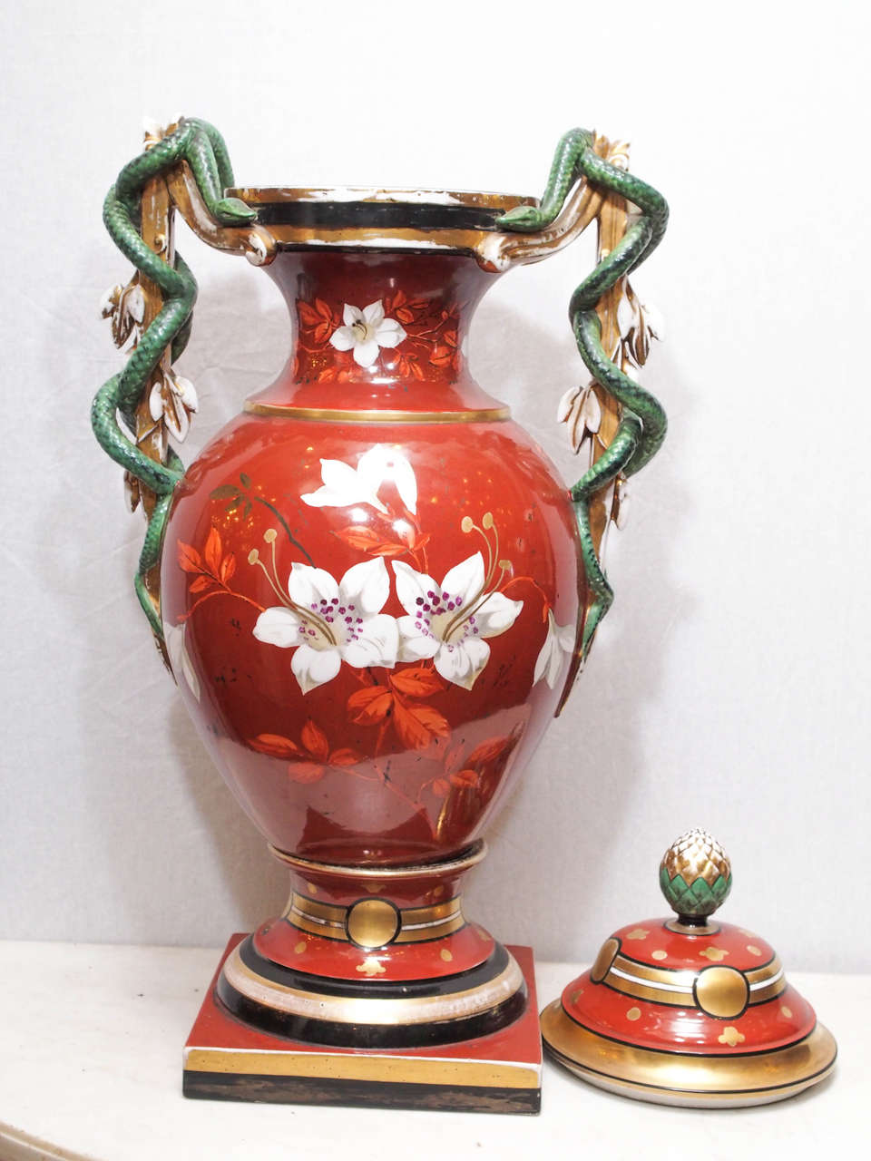 French Vieux Paris Lidded Apothecary Jar For Sale 5