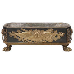 French Empire Patinated and Gilt Bronze Jardiniere