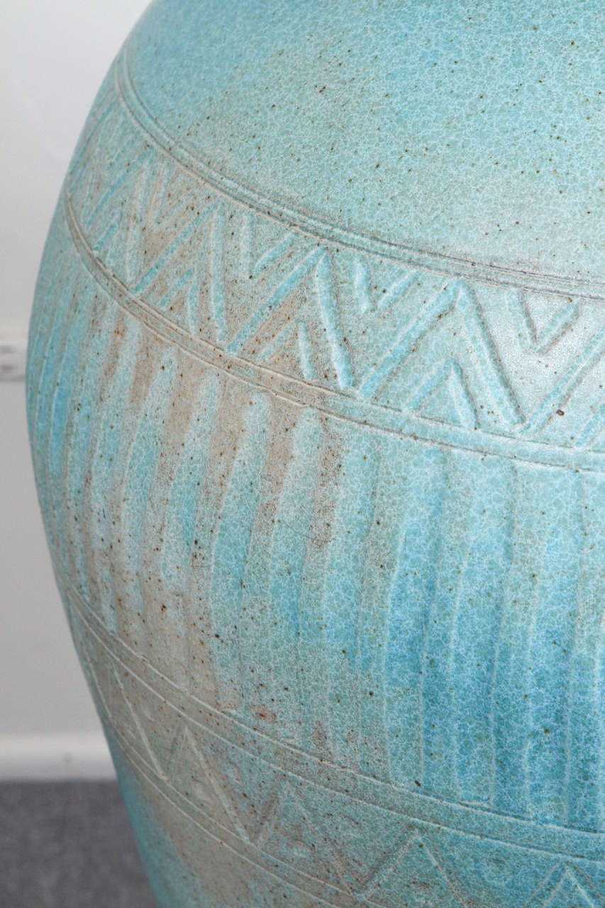 Monumental Lidded Amphora Style Ceramic Vessel, Custom for Steve Chase In Excellent Condition For Sale In New York, NY