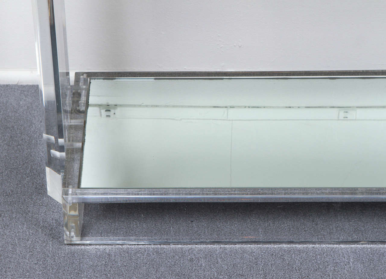 Late 20th Century Elegant Lucite and Mirror Console Table