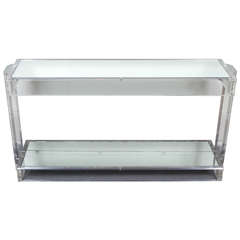 Elegant Lucite and Mirror Console Table