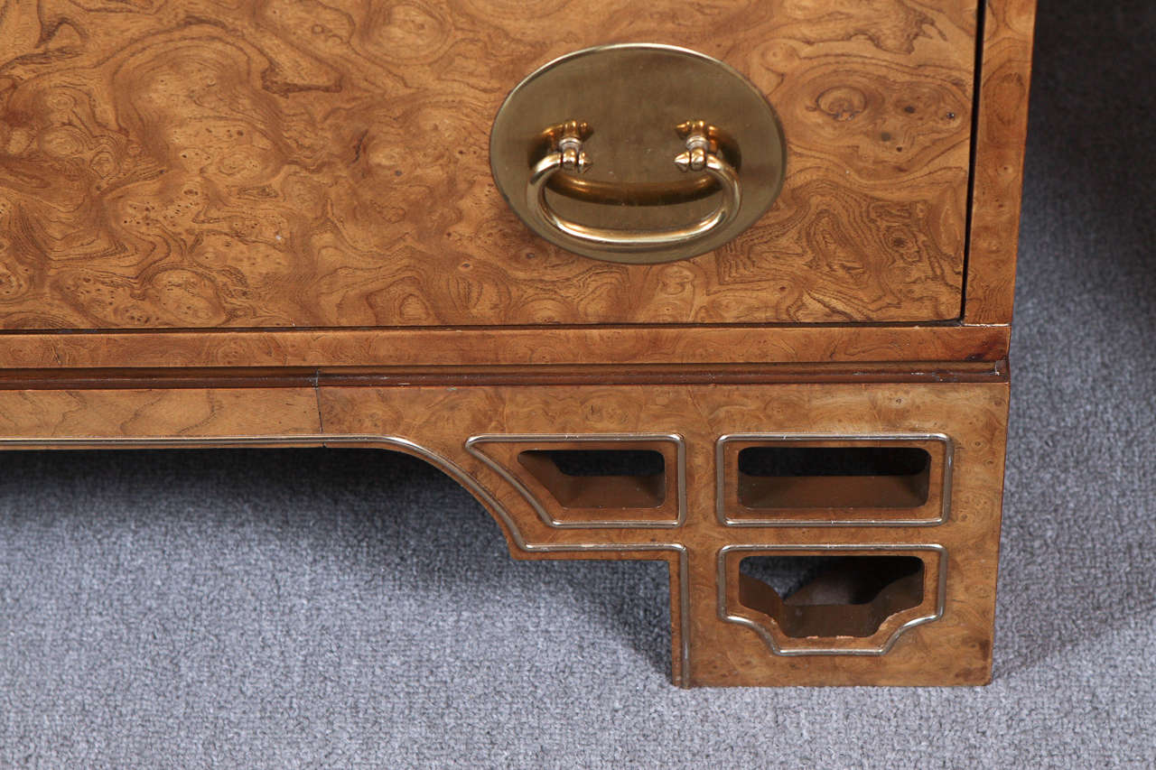 Beautiful Oriental Style Burl Wood Chest of Drawers by Mastercraft In Good Condition In New York, NY