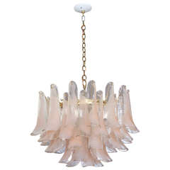 Pink Petal Chandelier by Mazzega