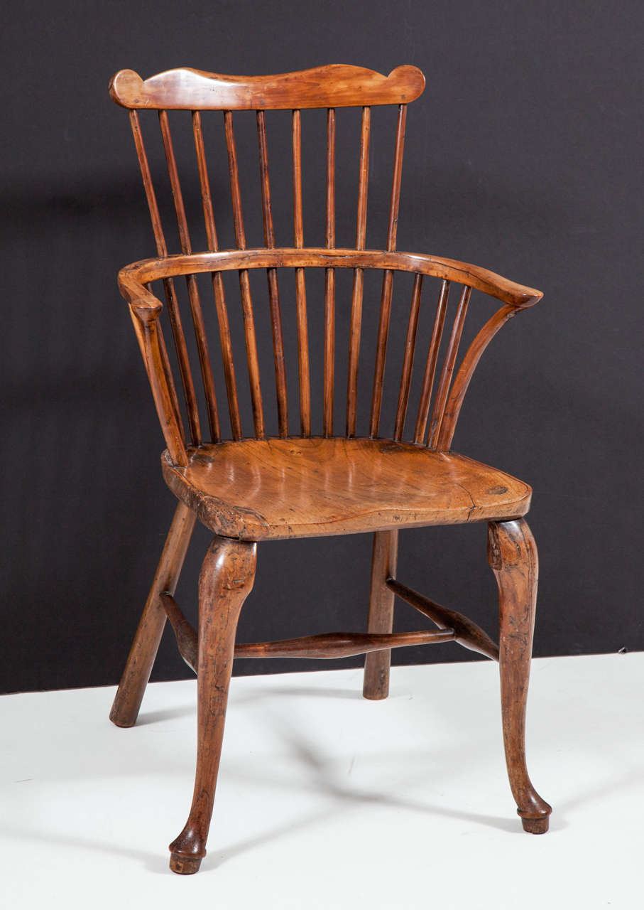 English Fruitwood Windsor Chair In Good Condition In High Point, NC