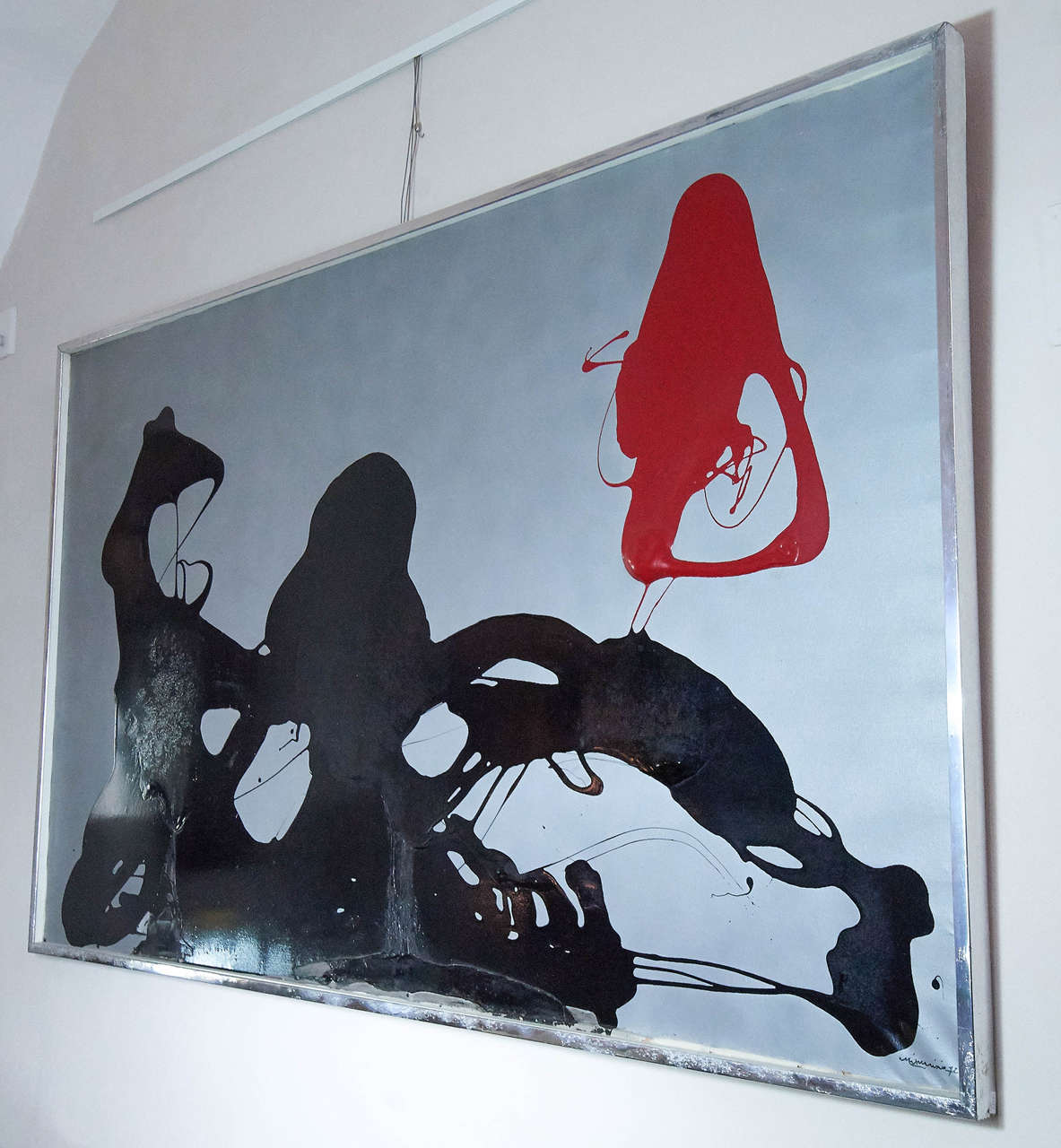 Primo Minervino Grande Quadro Mid Century Telaio in alluminio in vendita 3