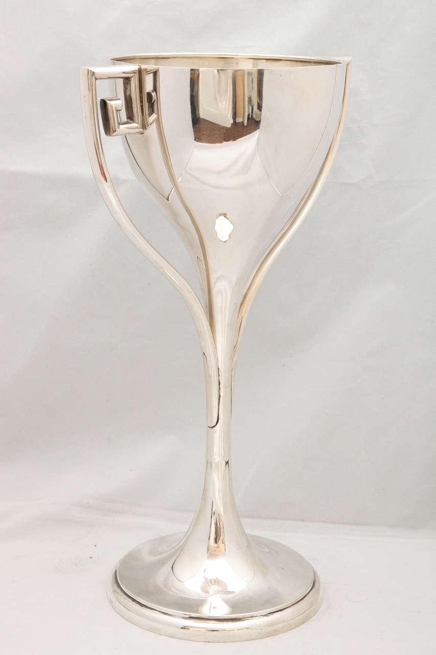 Large, sterling silver, Art Deco Trophy Cup, Simons Bros. Co., Philadelphia, circa 1920. Measures: 15 1/2