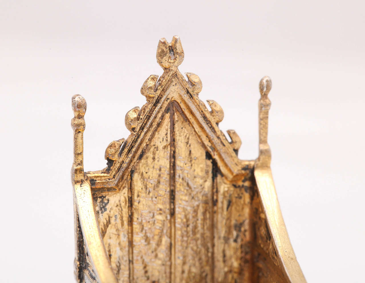 Early 20th Century Edwardian Sterling Silver Gilt Coronation Throne