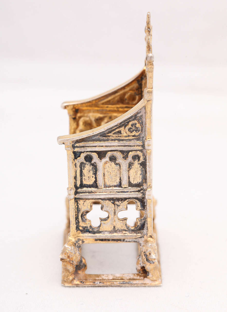 Edwardian Sterling Silver Gilt Coronation Throne 1