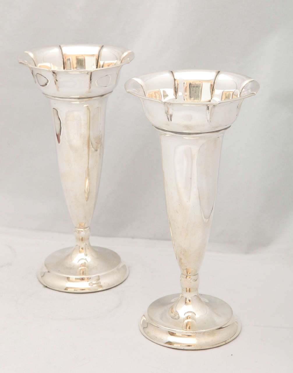 Art Deco Pair of Continental Silver Norwegian Vases