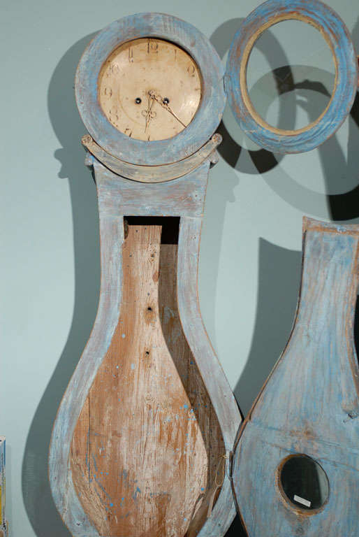 19th Century Painted Wood Swedish Clock 2