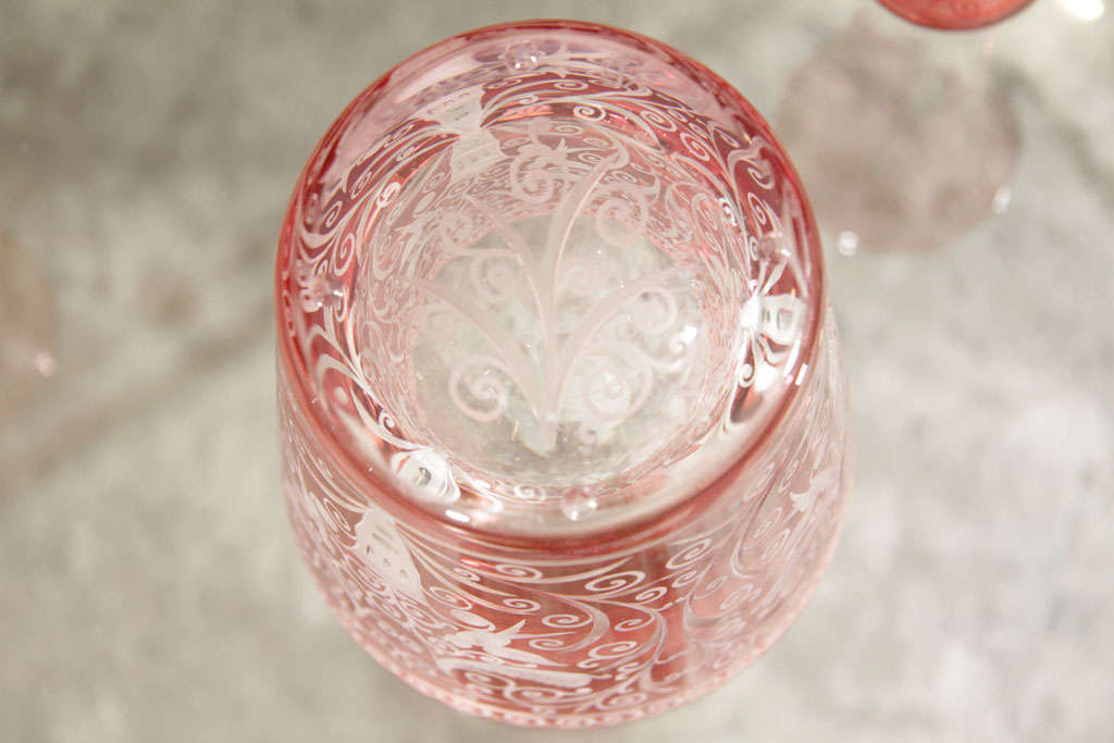 Eiskübel, rotes Kristall, Barockstil, Tschechische Republik, rotes Contemporary Glas im Angebot 1
