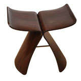 Yanagi Rosewood Butterfly Stool by Vitra Design Museum