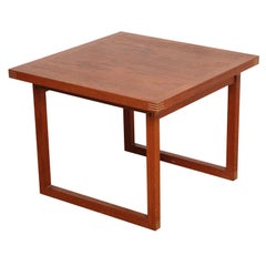 Danish Occasional Table with Inlaid Brass