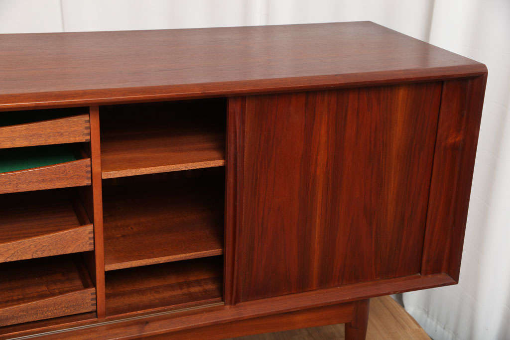 Danish Sideboard with Tambour Doors In Excellent Condition In Stratford, CT