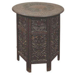 Indian 19th Century Carved Rosewood Occasional Table