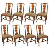set of 8 period Queen Anne dining chairs