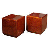 Pair of Italian style red and gold cubes