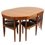 Hans Olsen Teak Dining Table with Extension and Six Chairs