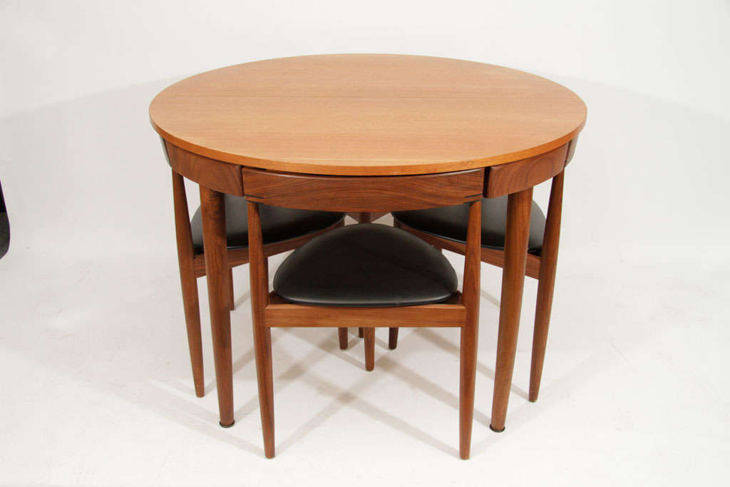 Danish Hans Olsen Teak Dining Table with Extension and Six Chairs