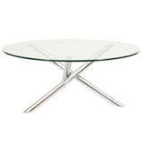 Italian Glass and Chrome Coffee Table