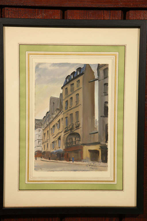 Mid-20th Century Set of Six French Watercolors