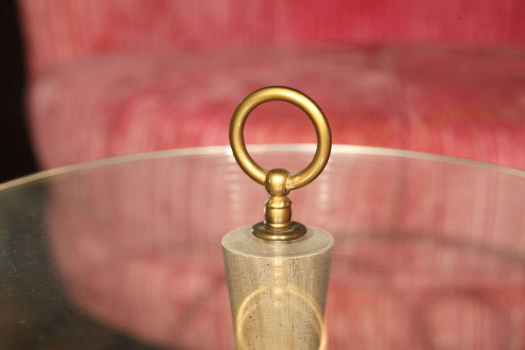 Pair of Grosfeld House Round Lucite Top Side Tables