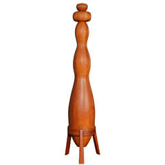 Danish Teak Staved Pepper Mill, Extra Large, Monumental / Teak Sculpture