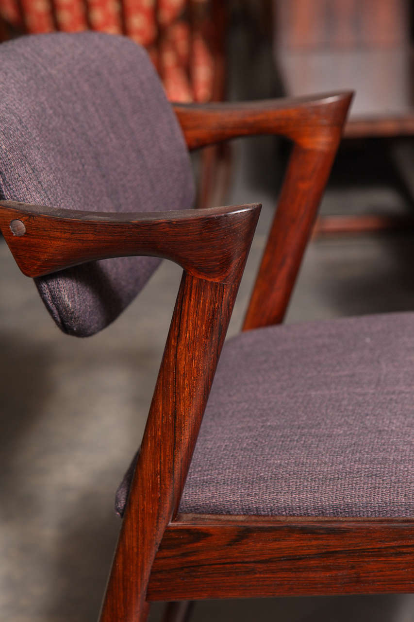 Kai Kristiansen No. 42 Dining Chair, Rosewood, Set of Six In Excellent Condition In New York, NY