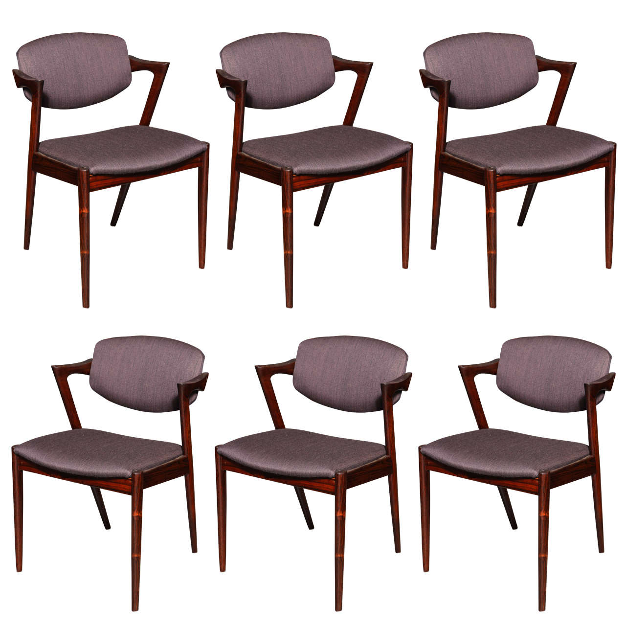Kai Kristiansen No. 42 Dining Chair, Rosewood, Set of Six