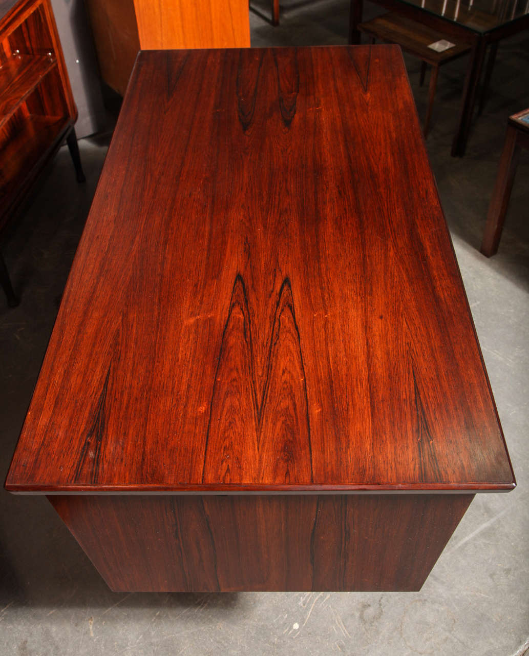 Danish Rosewood Desk with Filing Cabinet 1