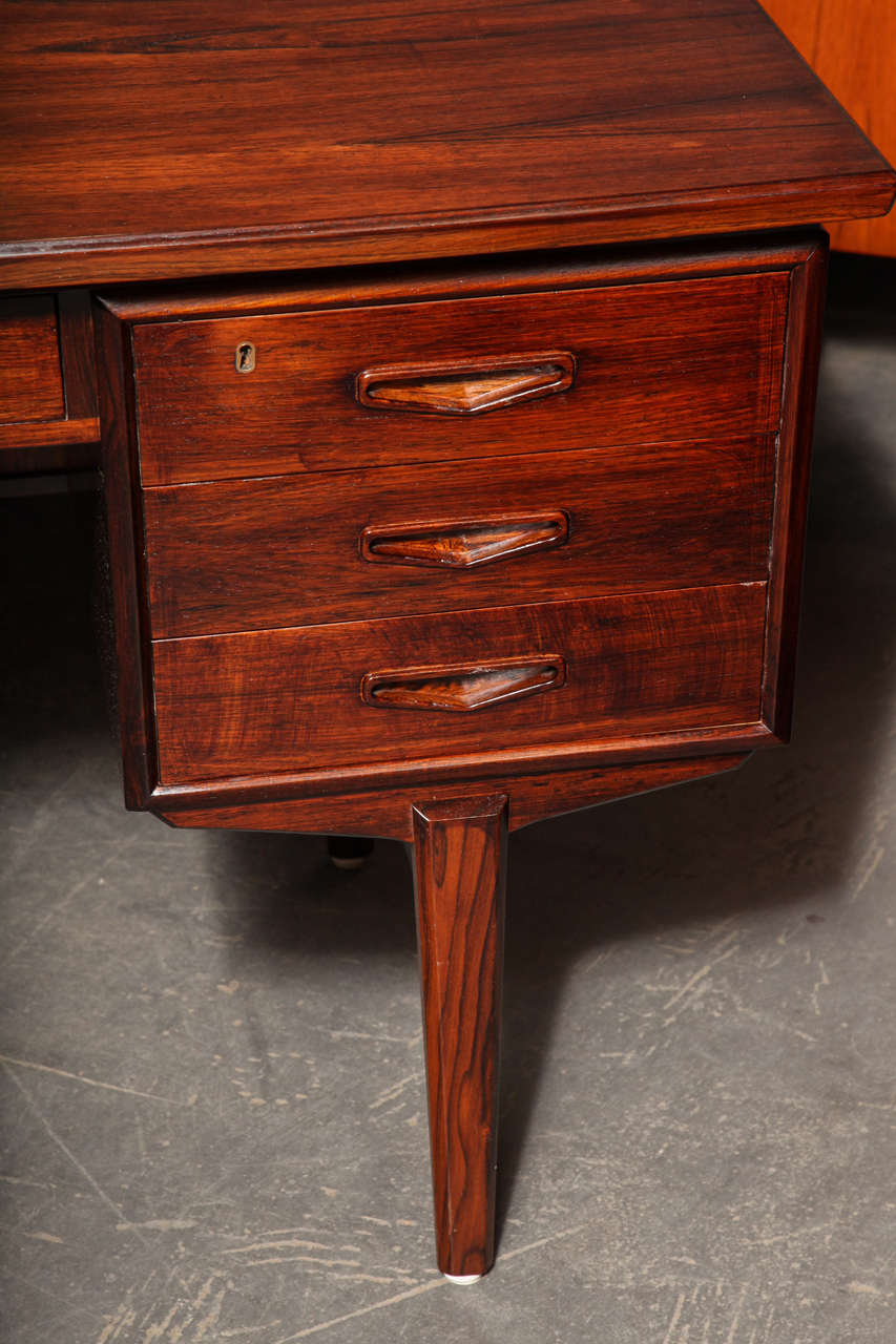 Danish Rosewood Desk with Filing Cabinet 3