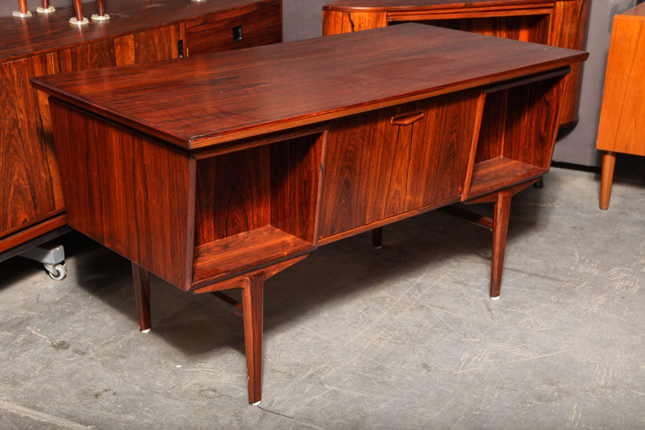 Danish Rosewood Desk with Filing Cabinet 4
