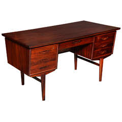 Danish Rosewood Desk with Filing Cabinet
