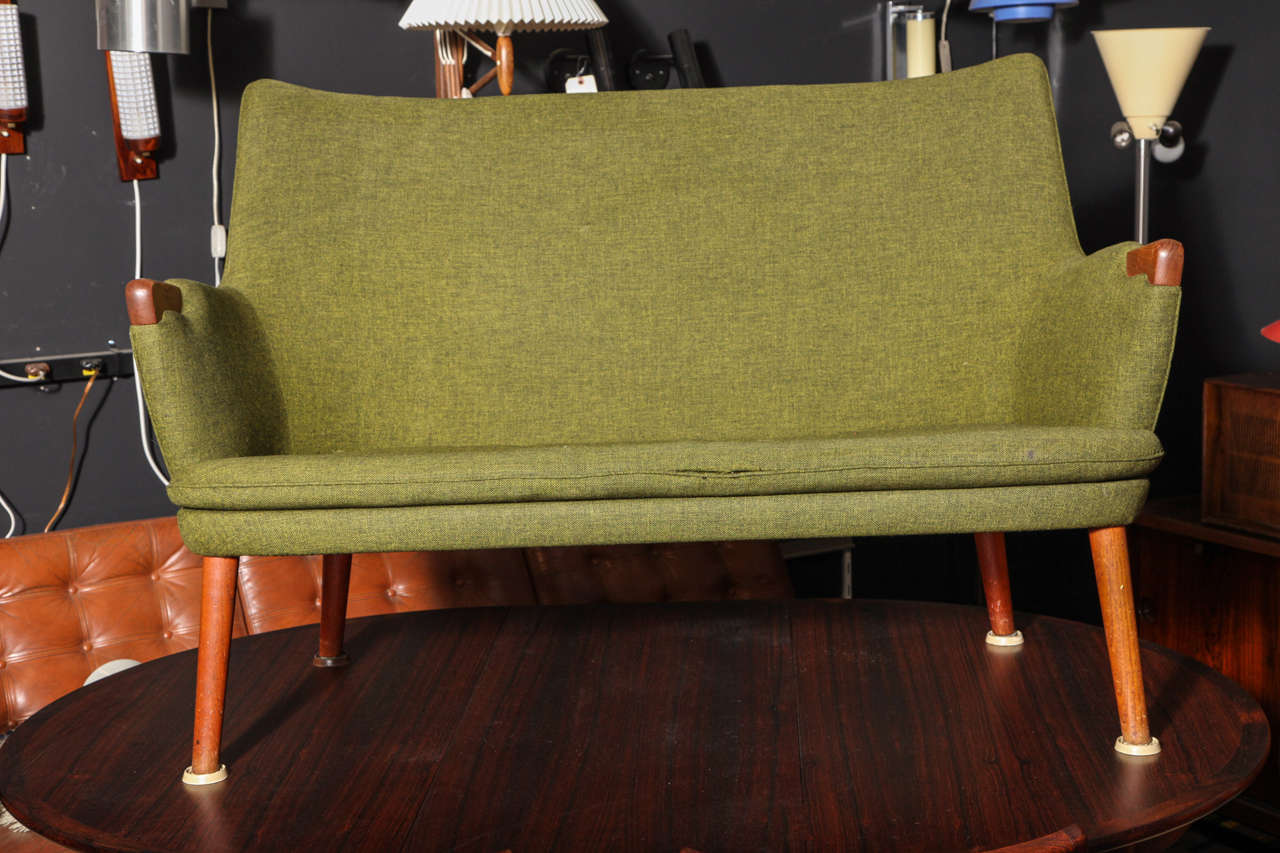 Rarely seen 1950s settee by Hans Wegner from 1954 (sometimes referred to as the 