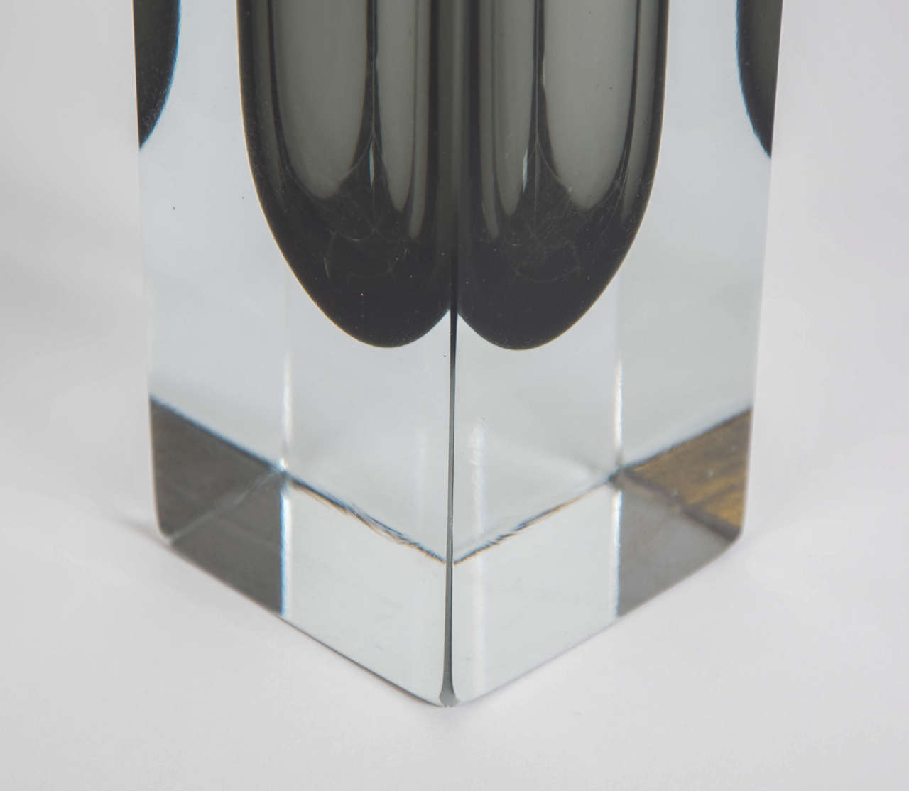 1970s Murano Sommerso Modern Style Black/Gray Glass Vase In Excellent Condition In London, GB