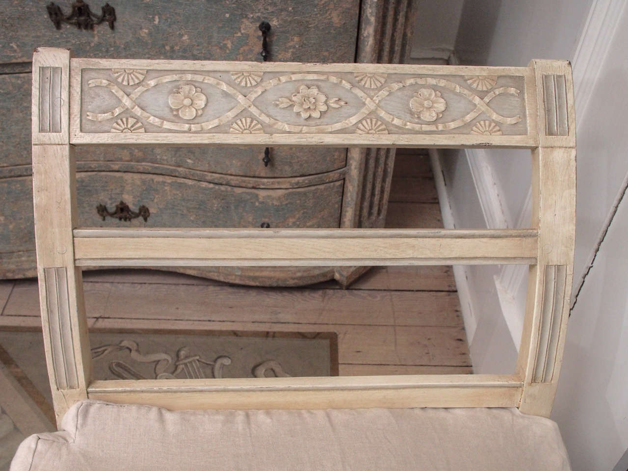 Mid-19th Century French Painted Daybed with Outscroll Arms