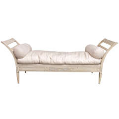 Antique French Painted Daybed with Outscroll Arms
