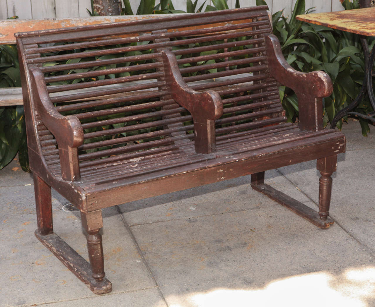 Late Victorian 19th c. Wood Garden Bench