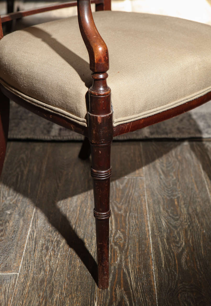 19th Century English Regency Upholstered Mahogany Chair 2