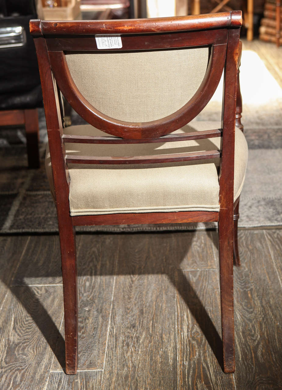 19th Century English Regency Upholstered Mahogany Chair 5