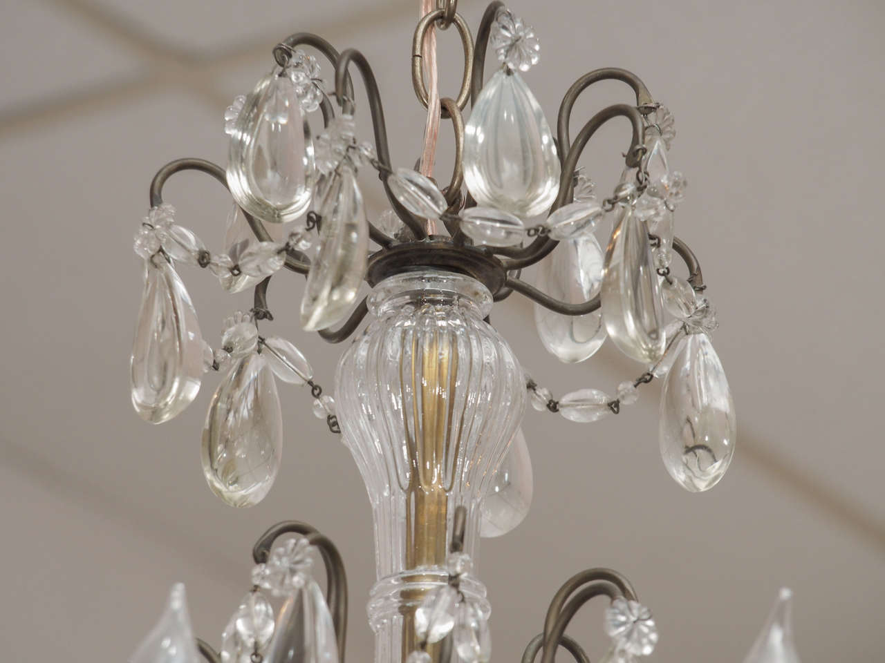 Early 20th Century Maison Jansen Crystal and Bronze French Chandelier For Sale 1